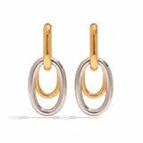 Dual Tone Interlocking Earrings